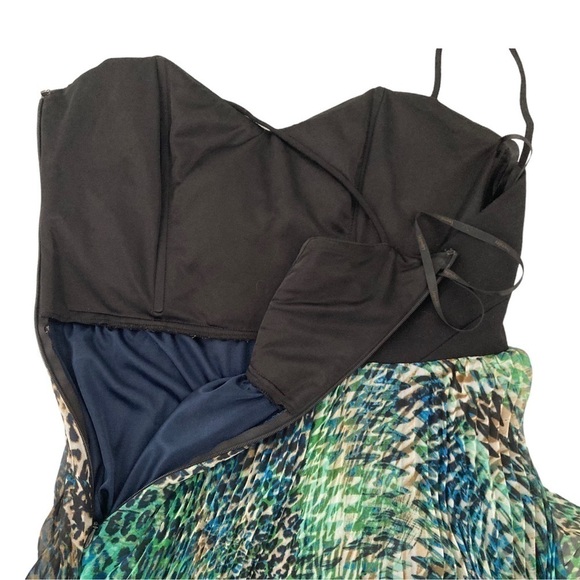 Laundry by Shelli Segal tropical watercolor leopard print crinkle maxi dress - Picture 14 of 16